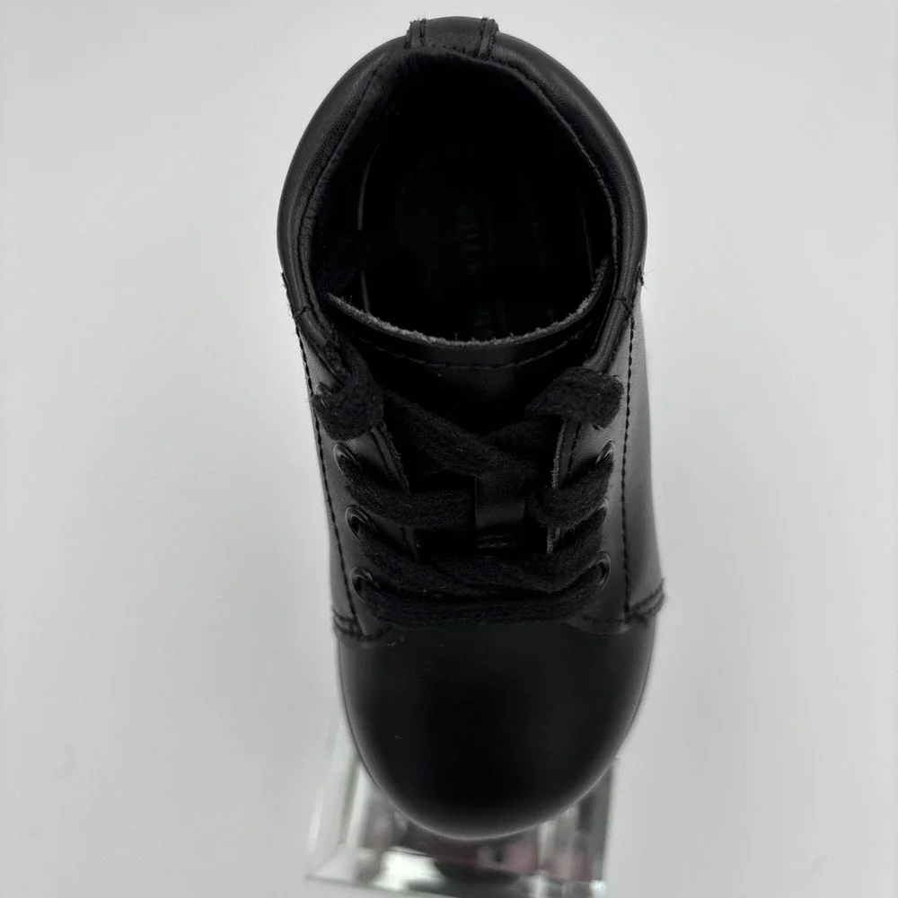 Stride Rite Elliot Shoes Boys Black Leather Lace Up Tie Toddler Size 5.5W